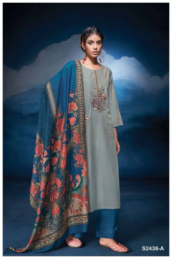 Della 2438 By Ganga Heavy Premium Cotton Dress Material Wholesalers In Delhi